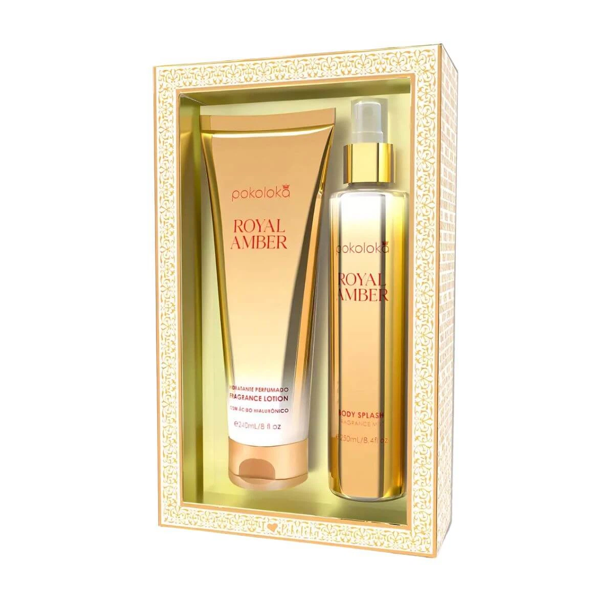 KIT POKOLOKA ROYAL AMBER HIDRATANTE 240ML+ BODY SPLASH 250ML — Pokoloka | Farmácia Resyla