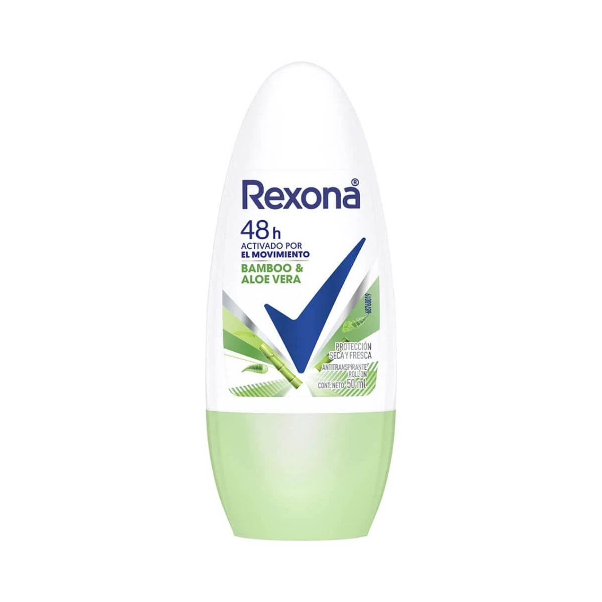 DESODORANTE ANTITRANSPIRANTE ROLLON REXONA BAMBOO & ALOE VERA FEMININO 50ML — Rexona | Farmácia Resyla