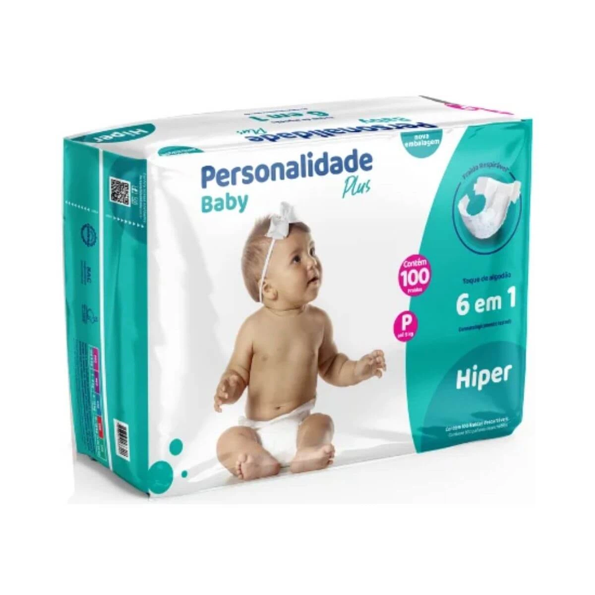 FRALDA PERSONALIDADE BABY PLUS P C/100UN — Personalidade | Farmácia Resyla