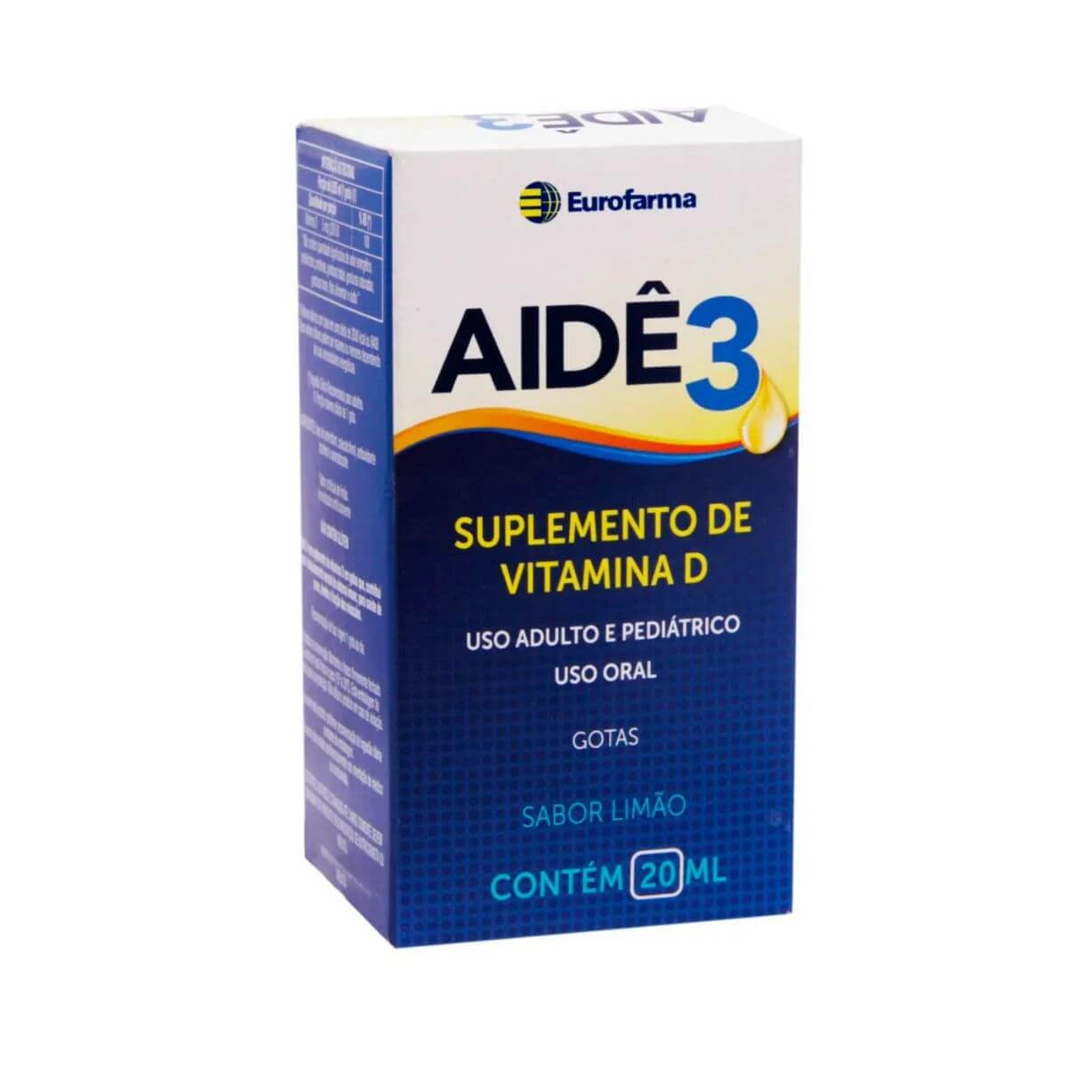 VITAMINA D AIDÊ 3 SOLUÇÃO EM GOTAS 20ML - EUROFARMA — Eurofarma | Farmácia Resyla