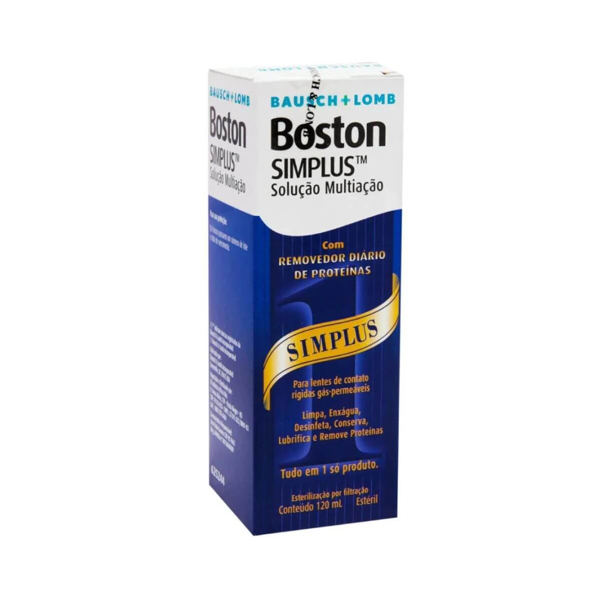 SOLUÇÃO PARA LIMPEZA DE LENTES BOSTON SIMPLUS 120ML - BAUSCH & LOMB — Bausch & Lomb | Farmácia Resyla