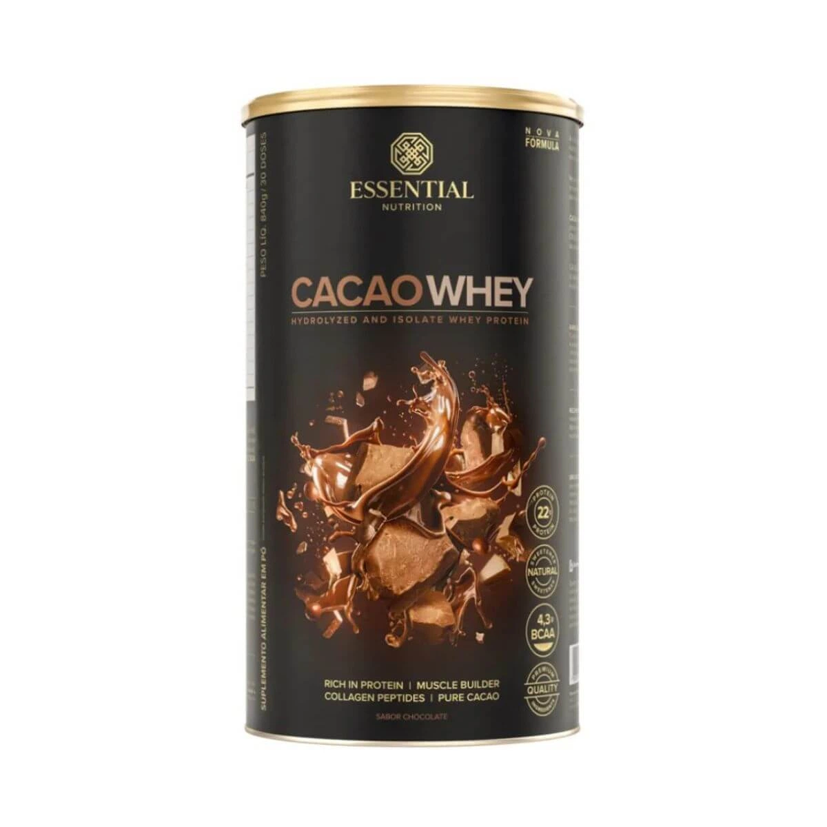 CACAO WHEY ESSENTIAL SABOR CHOCOLATE 420G — Essential | Farmácia Resyla