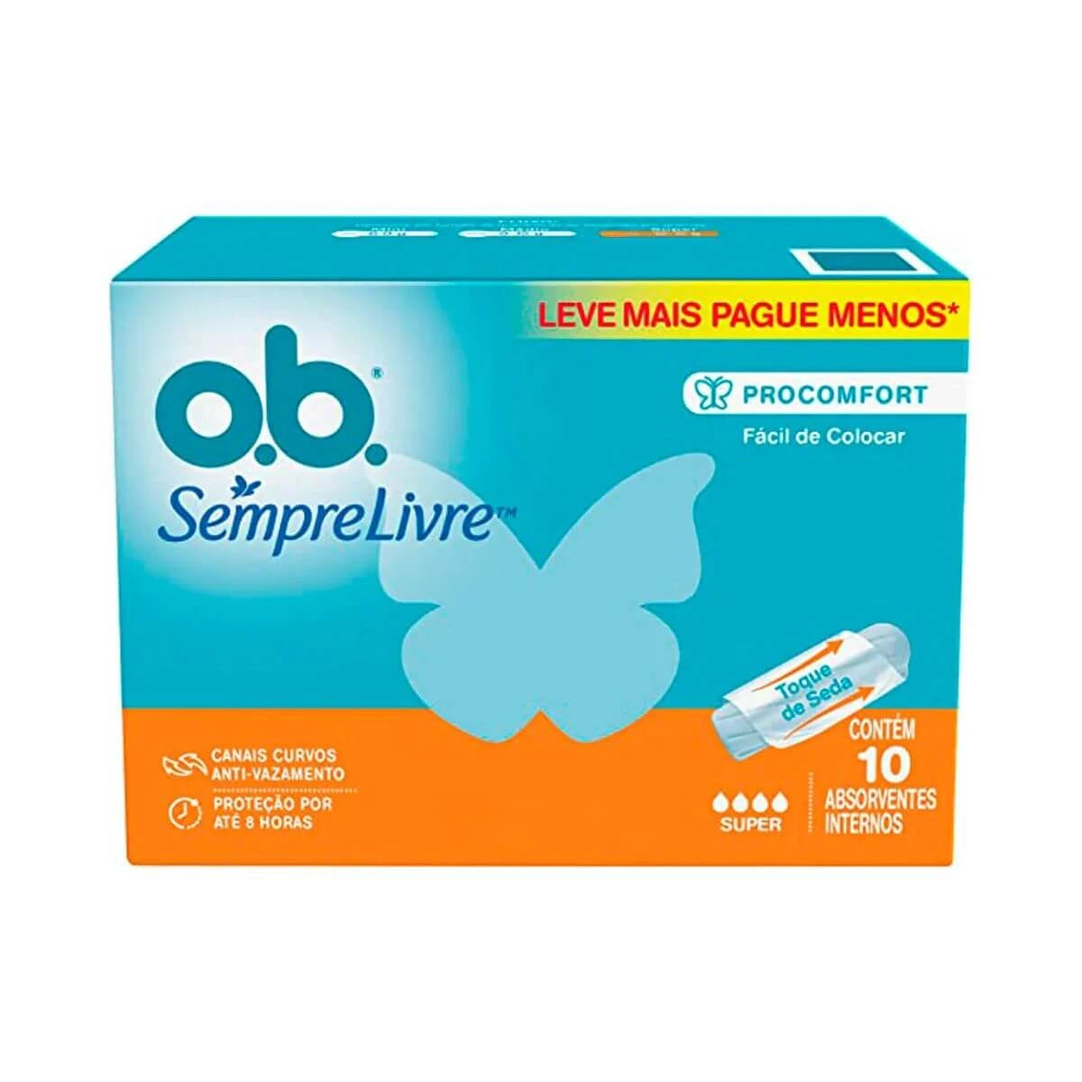 ABSORVENTE INTERNO SEMPRE LIVRE OB PRO COMFORT SUPER 10UN — Sempre Livre | Farmácia Resyla