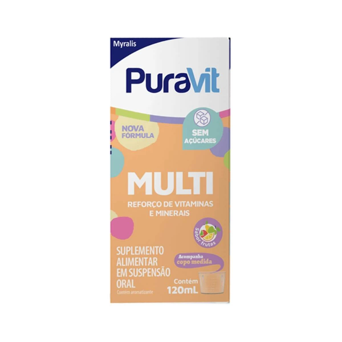 POLIVITAMÍNICO PURAVIT MULTI SOLUÇÃO ORAL 120ML - MYRALIS — Myralis | Farmácia Resyla