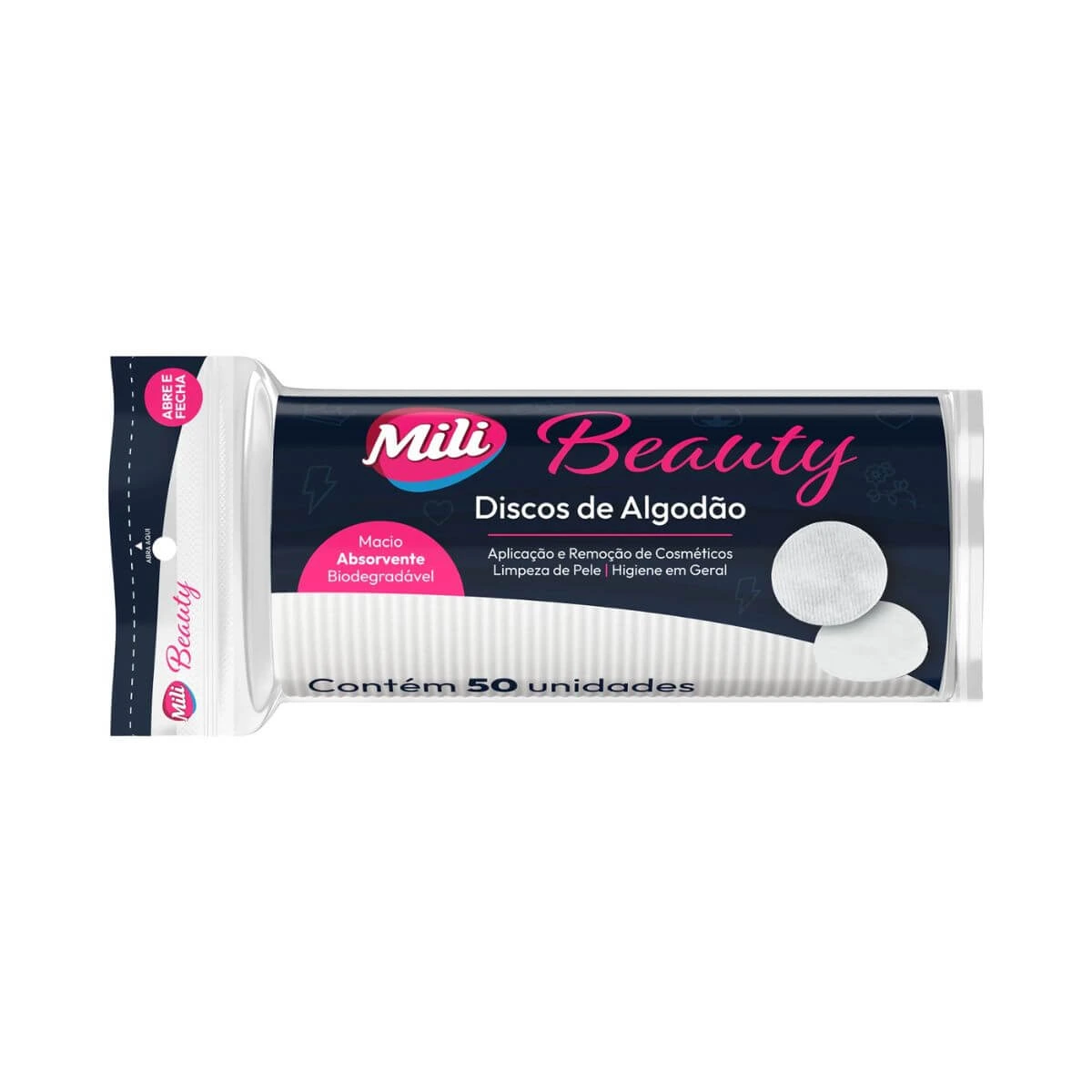 ALGODÃO EM DISCO MILI BEAUTY 50UN — Mili | Farmácia Resyla