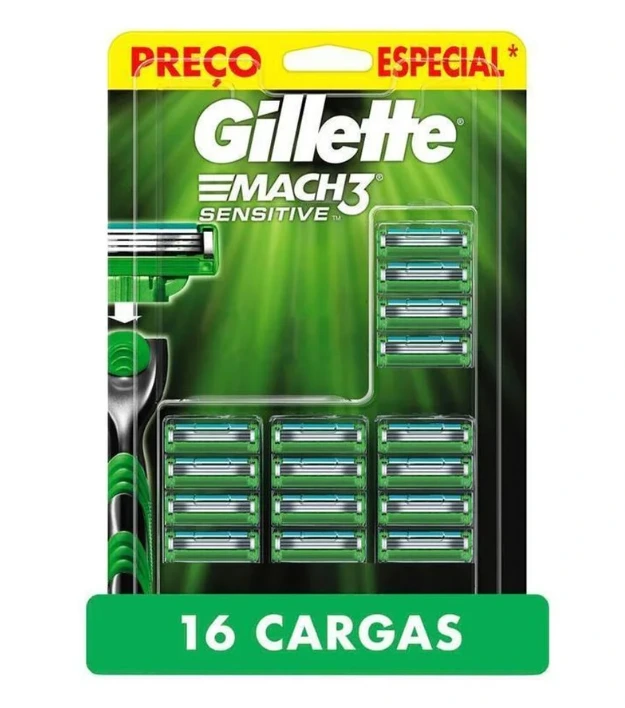 Carga para Aparelho de Barbear Gillette Mach3 Sensitive 16 unidades — Gillette Mach3 | Farmácia Resyla