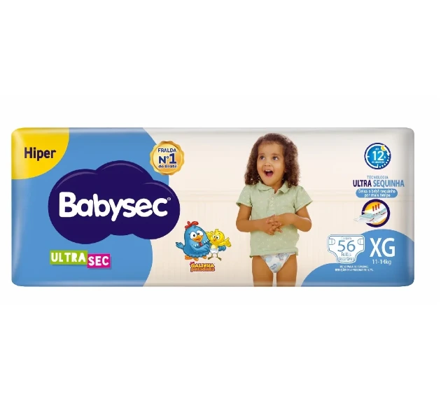 Fralda Babysec UltraSec XG 56 Unidades — Babysec | Farmácia Resyla
