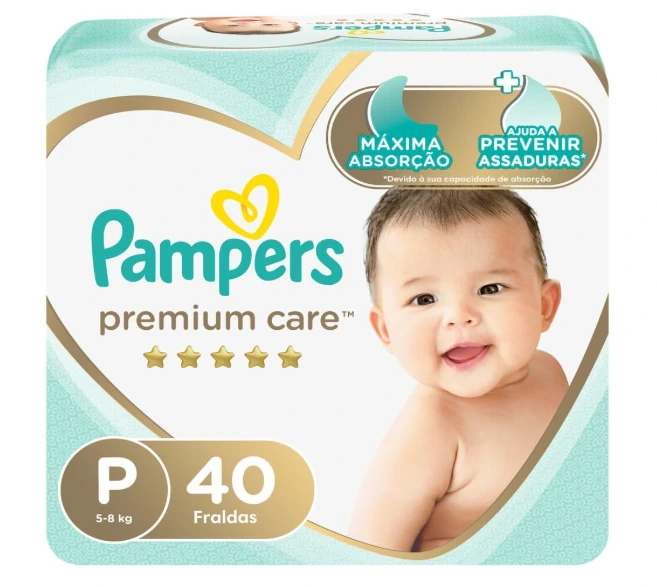 Fralda Pampers Premium Care P 40 unidades — Pampers | Farmácia Resyla