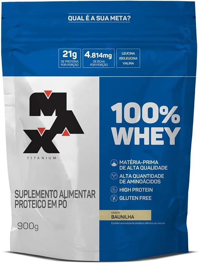 100% Whey Refil (900G) – Baunilha – Max Titanium — Max Titanium | Farmácia Resyla