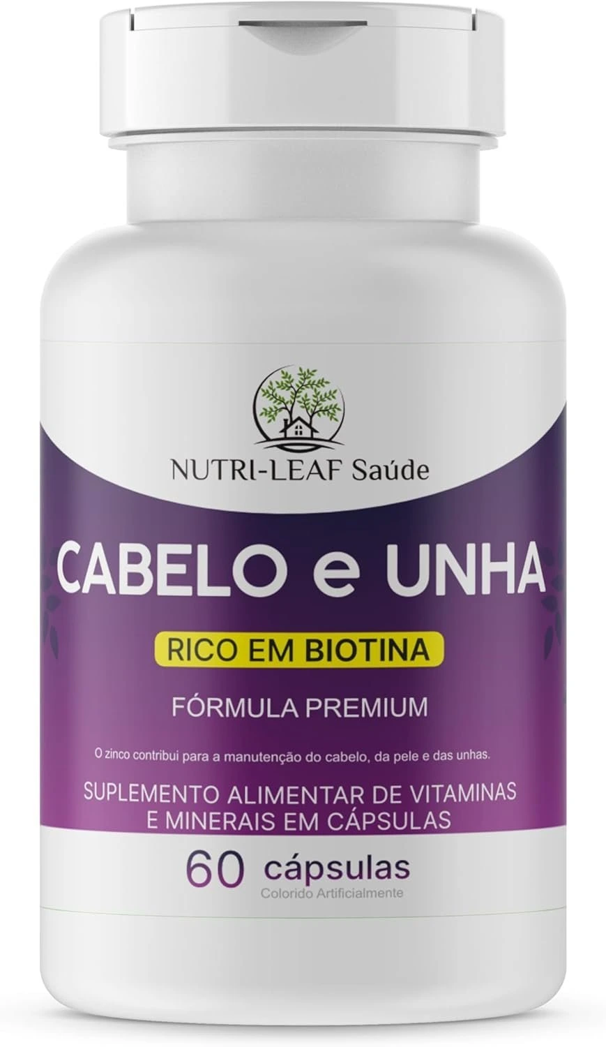 Cabelo e Unha Vitamina para Crescimento Capilar Unhas Fortes e Pele Saudável com Biotina Zinco e 16 Vitaminas Essenciais 60 Cápsulas da NUTRI-LEAF Saú — | Farmácia Resyla
