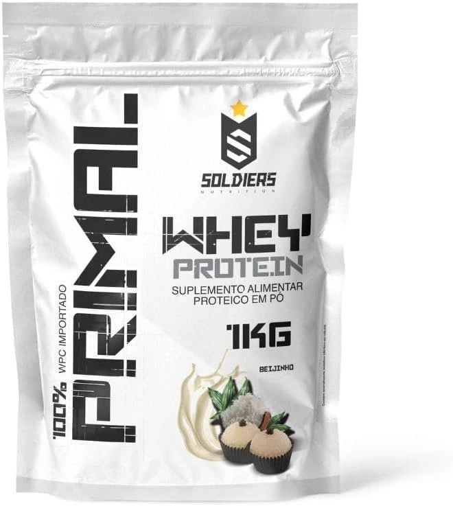 Whey Protein Primal 1Kg – Importado – Soldiers Nutrition Sabor:Beijinho — | Farmácia Resyla