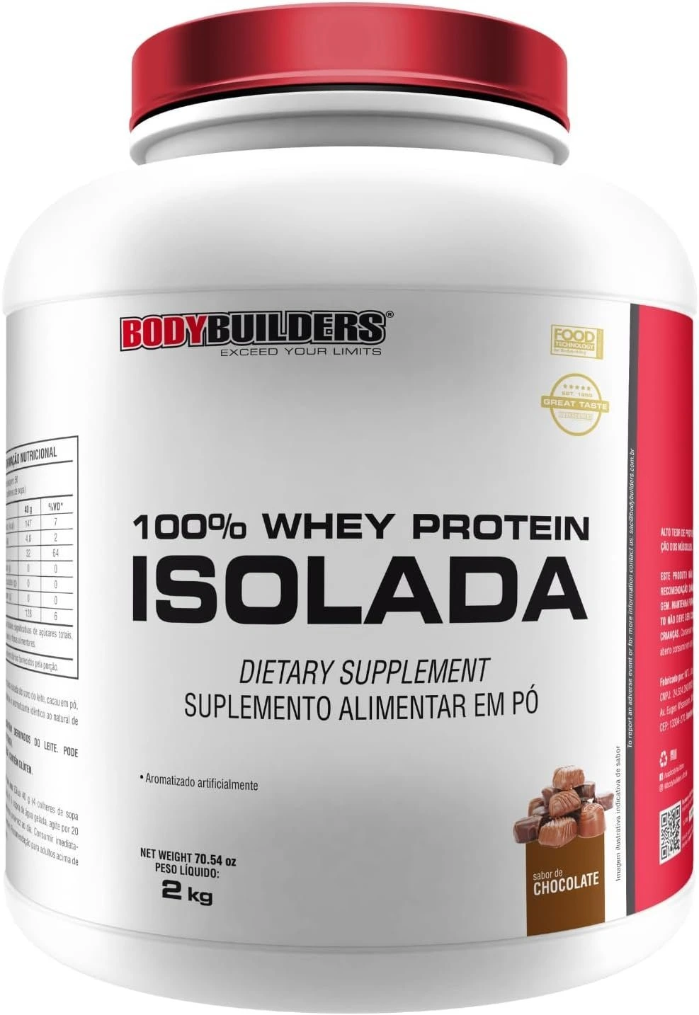 Whey Protein 100% Isolada Chocolate 2kg – Bodybuilders — | Farmácia Resyla