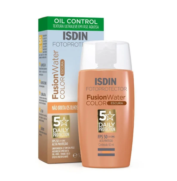 Protetor Solar ISDIN Fusion Water FPS 50 cor escura 50ml — Isdin | Farmácia Resyla