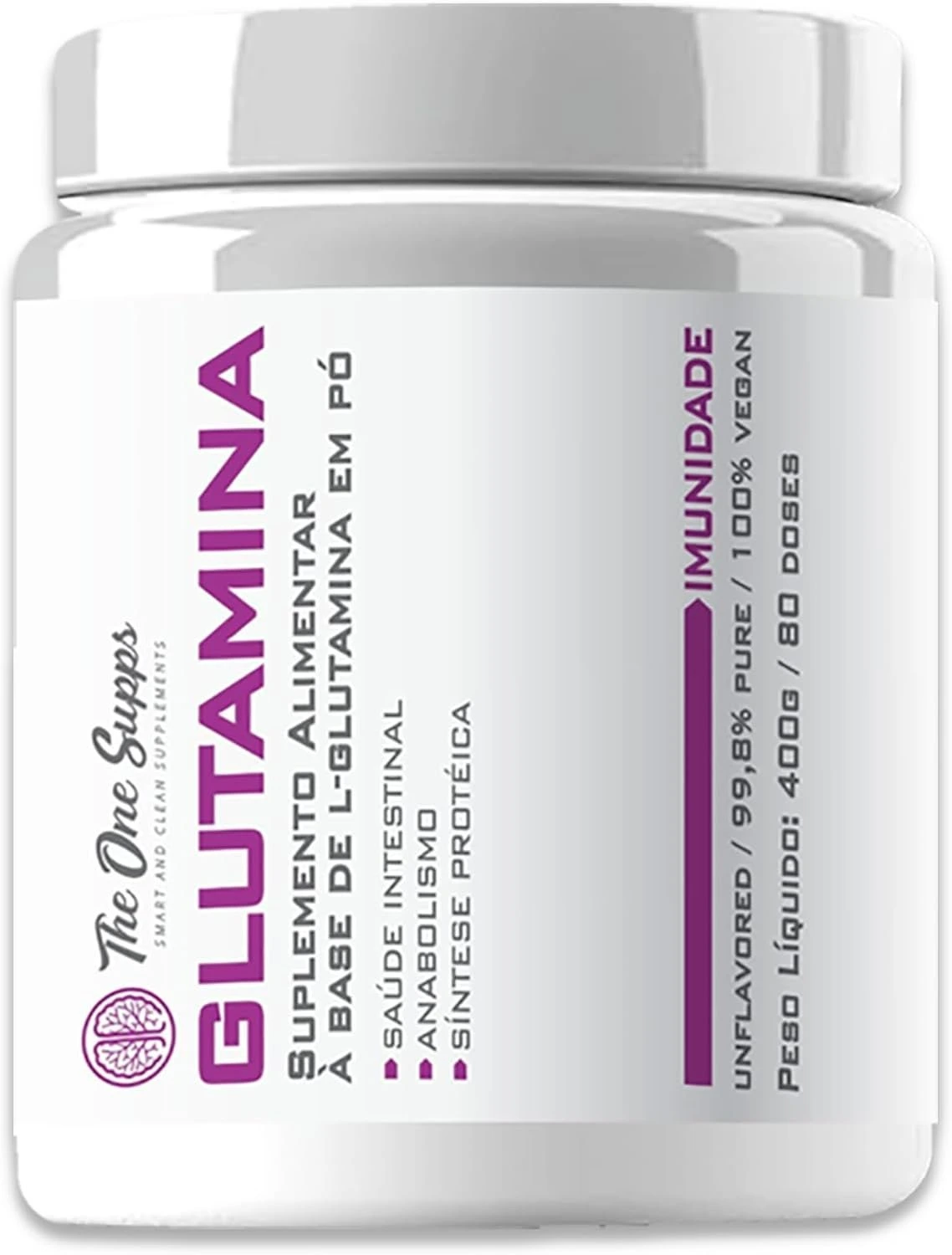 Glutamina Pura 400g Vegan (L-Glutamina) – 80 doses – The One Supps — | Farmácia Resyla