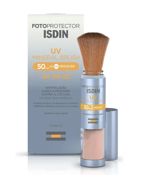 Protetor Solar Facial Isdin UV Mineral Brush FPS50 sem cor 2g — Isdin | Farmácia Resyla