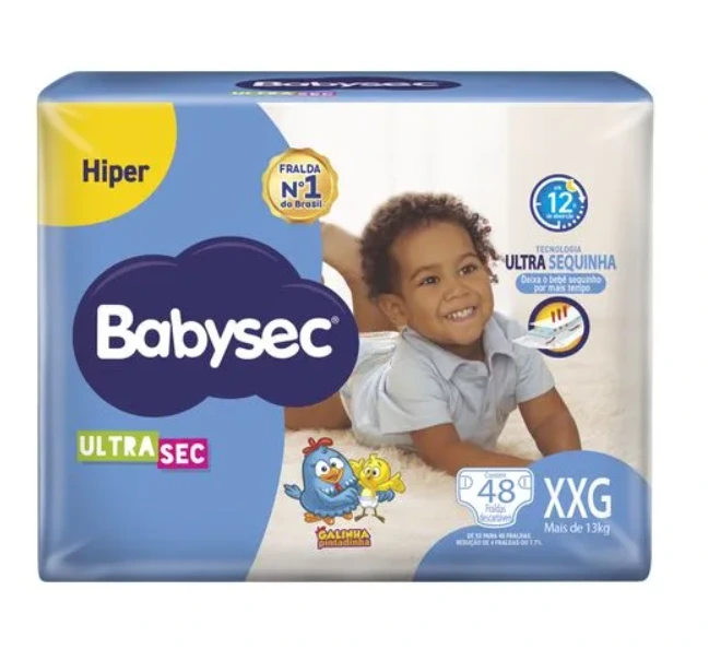Fralda Descartável Babysec Hiper XXG 48 Unidades — Babysec | Farmácia Resyla