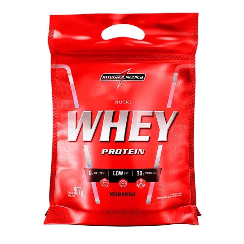 Nutri Whey Protein 907g – Refil Integralmedica – Full Entrega Rapida (Morango) — Integralmedica | Farmácia Resyla