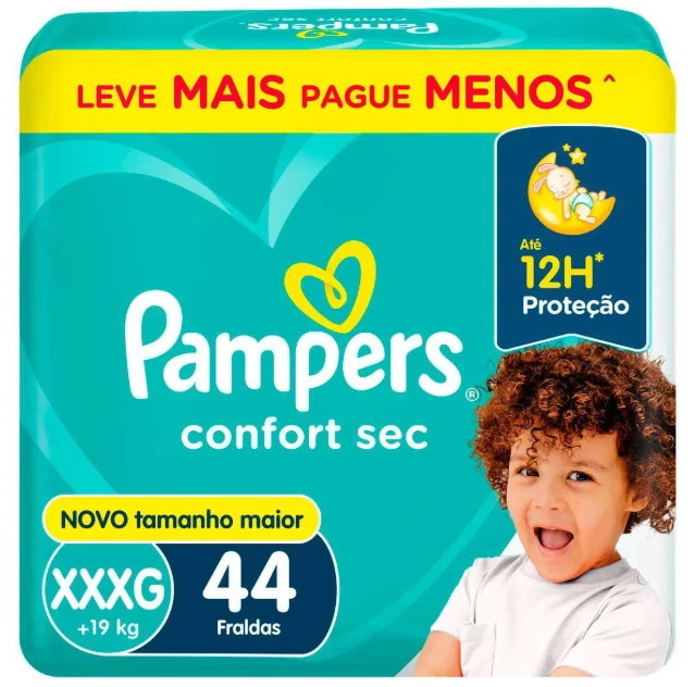 Fralda Pampers Confort Sec Xxxg 44 Unidades — Pampers | Farmácia Resyla