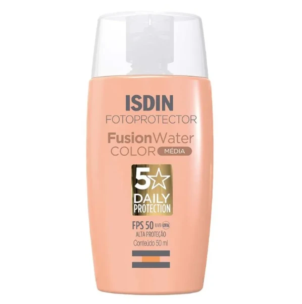 Protetor Solar ISDIN Fusion Water FPS 50 cor média 50ml — Isdin | Farmácia Resyla