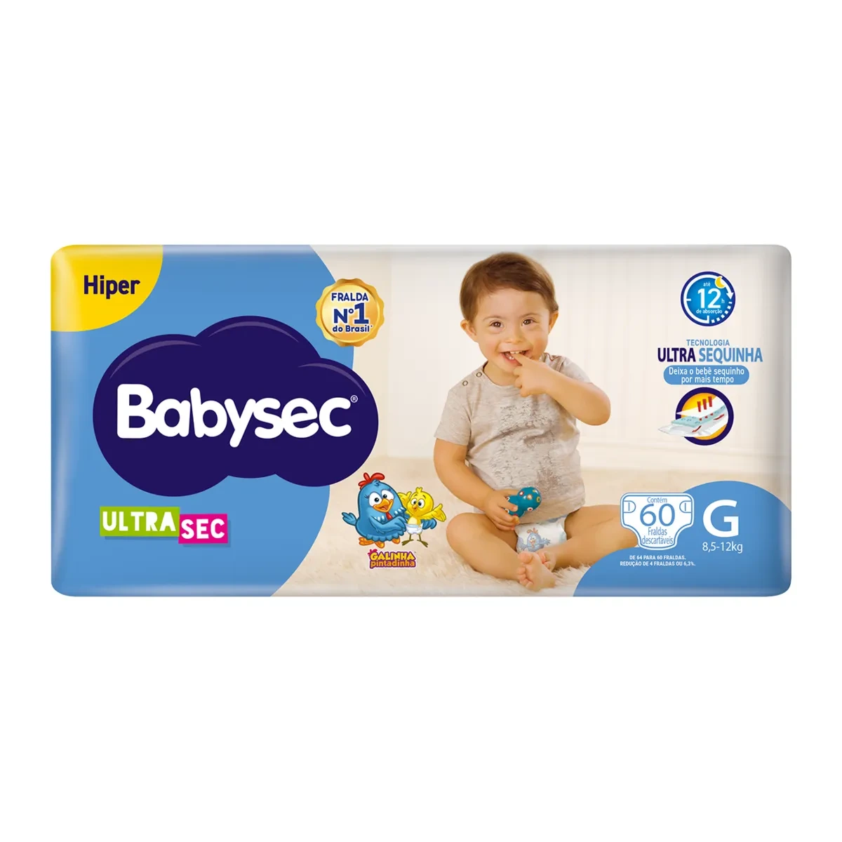 Fralda Babysec UltraSec Galinha Pintadinha G 60 Unidades — Babysec | Farmácia Resyla