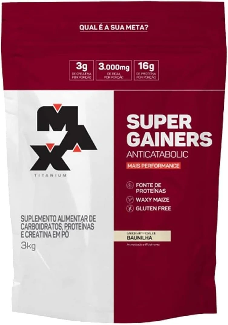 Max Titanium Super Gainers (3Kg) – Sabor Baunilha — Max Titanium | Farmácia Resyla