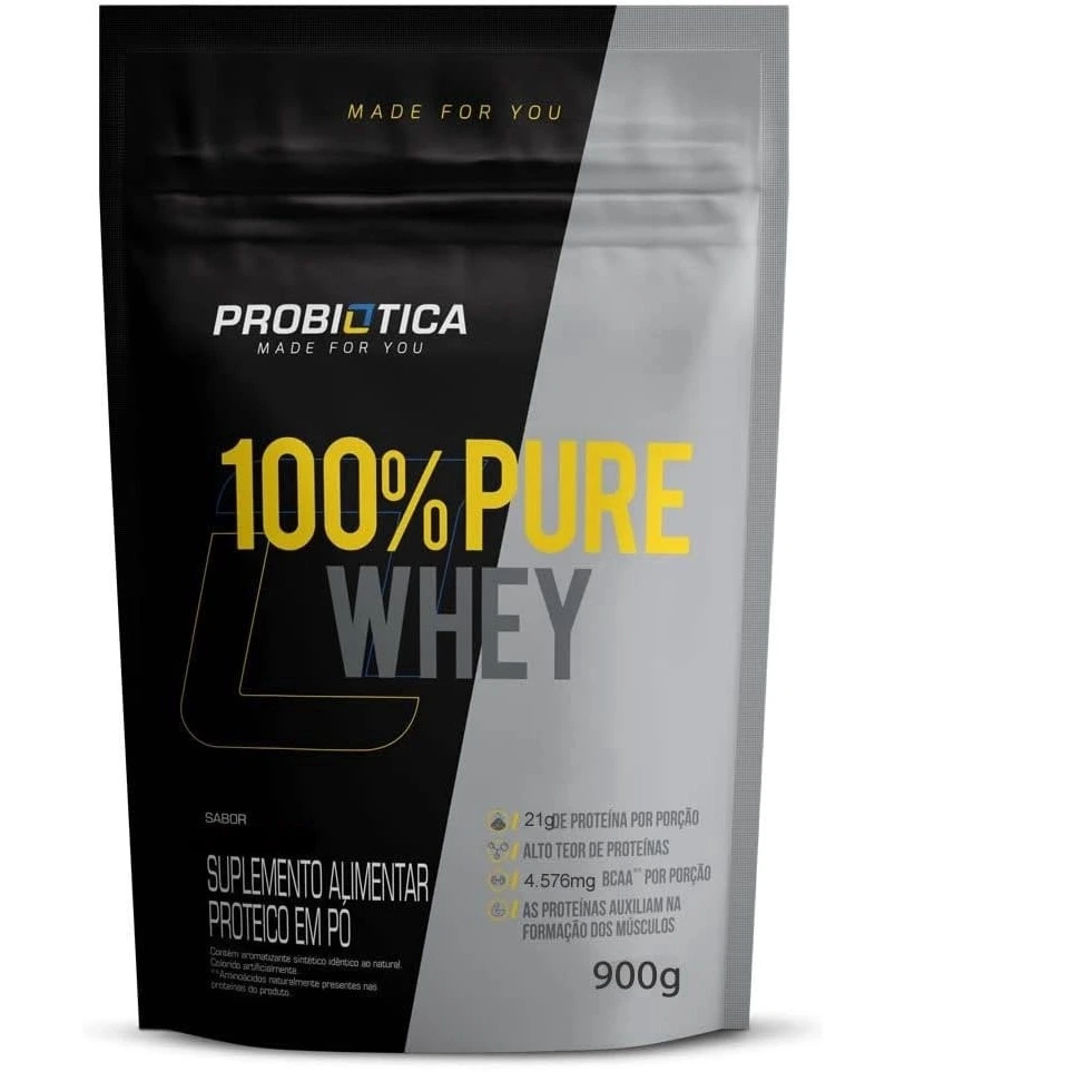 Whey 100% Pure Probiotica Whey 900g Refil – Probiotica Baunilha — Probiótica | Farmácia Resyla