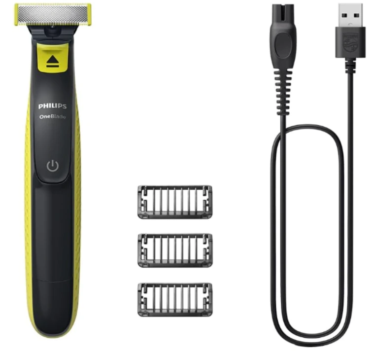 Aparador e Raspador de Pelos Philips OneBlade com 3 Pentes QP2724/10 À prova d’água Bivolt — | Farmácia Resyla