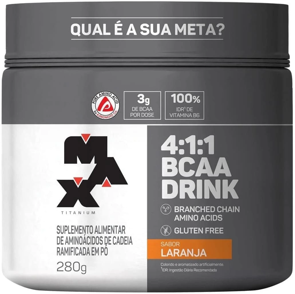 Max Titanium 4:1:1 Bcaa Drink (280G) – Sabor Laranja — Max Titanium | Farmácia Resyla