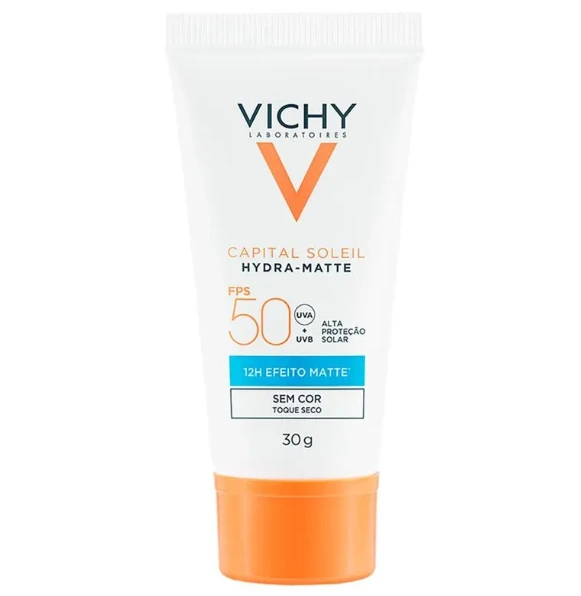 Protetor Solar Facial Vichy Hydra Matte Capital Soleil Sem Cor Fps50 30g — Vichy | Farmácia Resyla