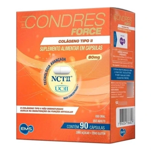 Suplemento Condres Force Colágeno Tipo ii 90 caps – ems — Condres | Farmácia Resyla