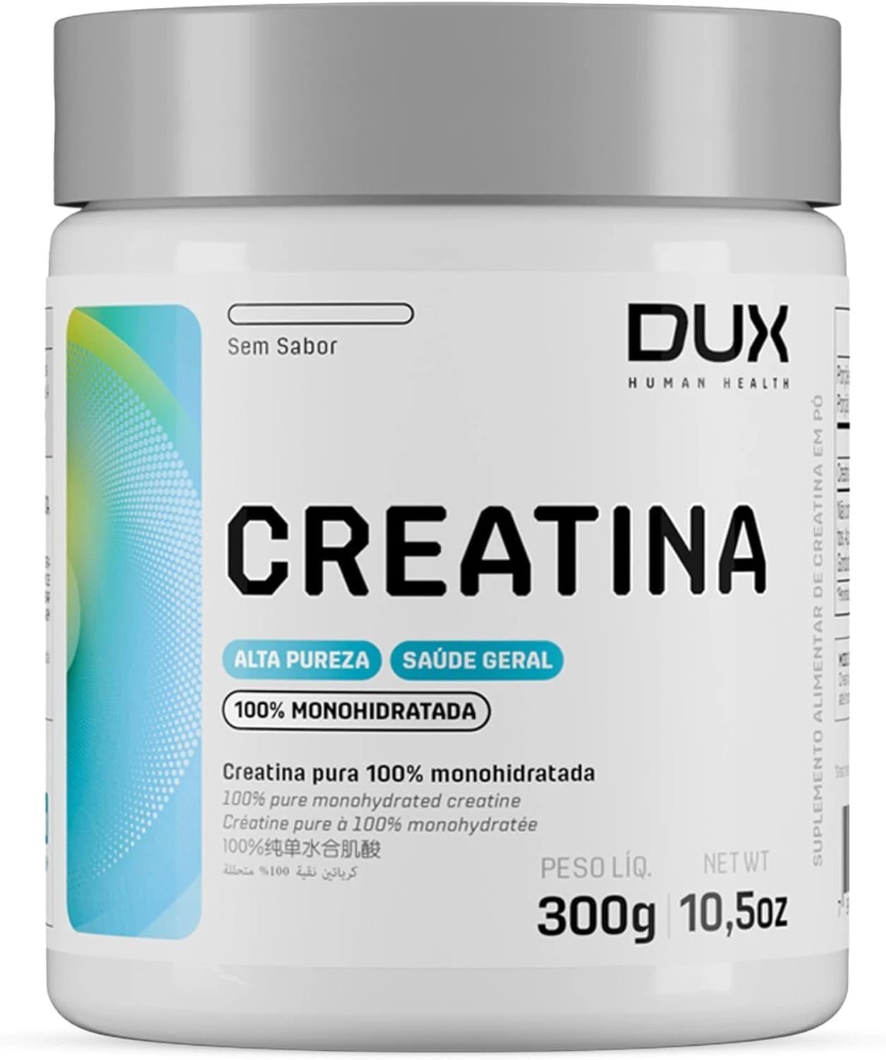 Creatina Monohidratada Sem Sabor – Pote 300g – Suplementação Treino Academia, Ganho Muscular Hipertrofia, Força Energia Resistência, Suplementos Naturais – DUX HUMAN HEALTH — Creatina | Farmácia Resyla