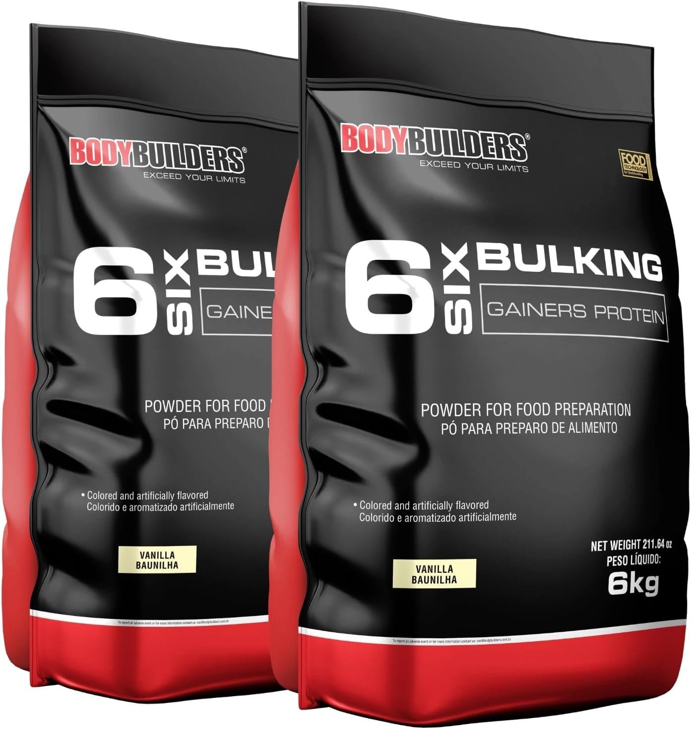 Kit 2x Hipercalórico 6 Six Bulking Baunilha 6kg – Bodybuilders — | Farmácia Resyla