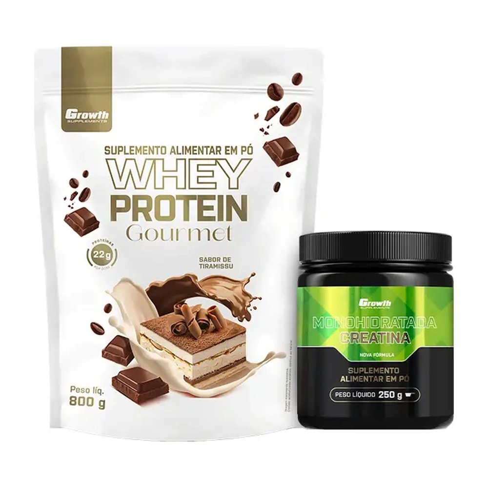 Kit Whey Gourmet 800g e Creatina Monohidratada 250g — | Farmácia Resyla