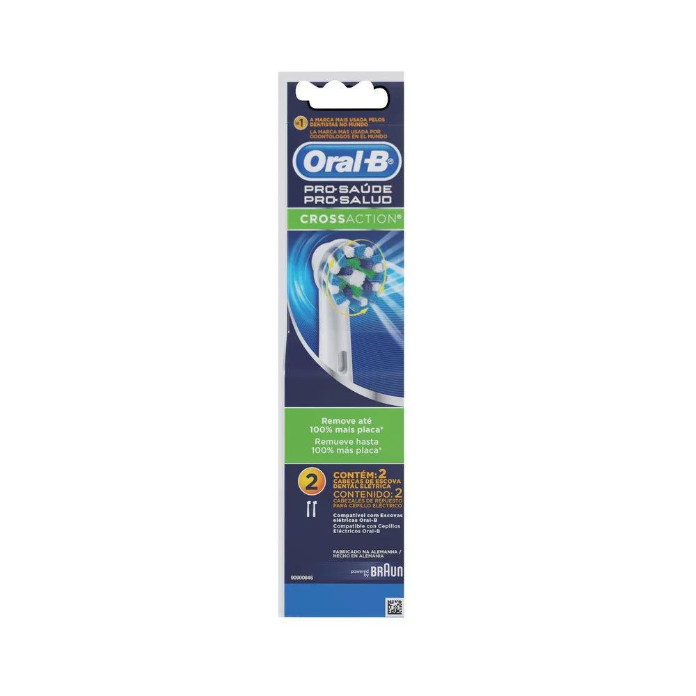 Refil Escova Elétrica Oral-B Pro-Saúde Cross Action com 2 unidades — Oral-B | Farmácia Resyla