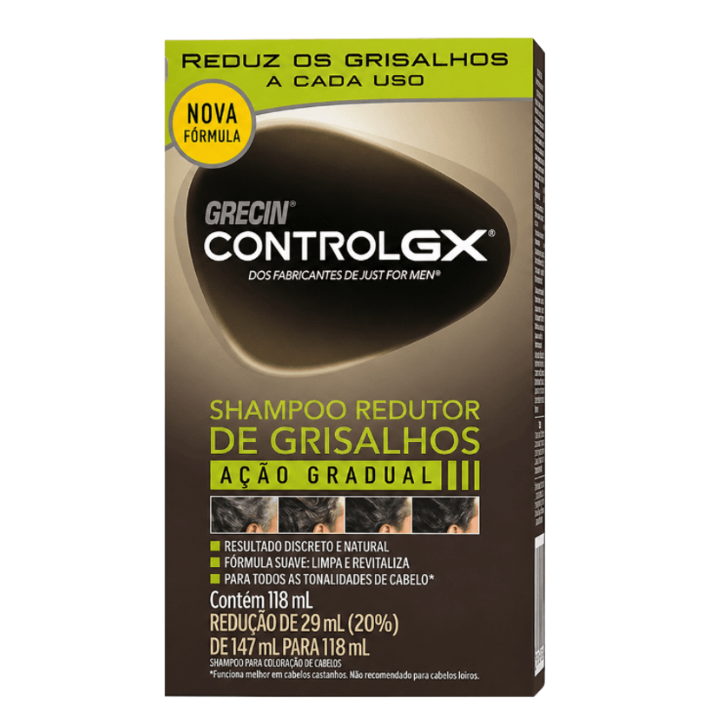 Shampoo Redutor De Grisalhos Grecin Control GX 118ml — | Farmácia Resyla