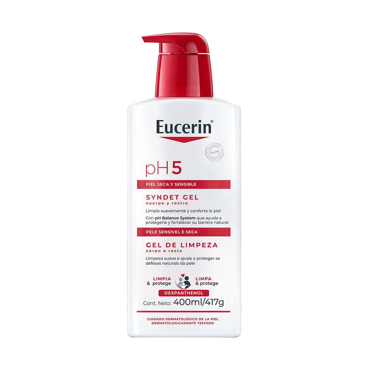 Gel de Limpeza Corporal Eucerin PH5 Pele Seca e Sensivel 400ml — Eucerin | Farmácia Resyla