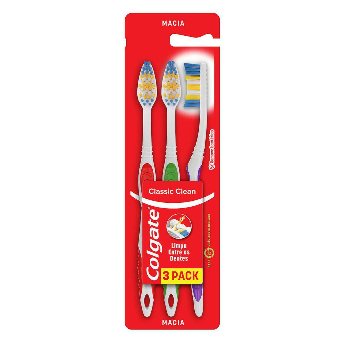 Escova de Dente Colgate Classic Clean 3 unidades — Colgate | Farmácia Resyla