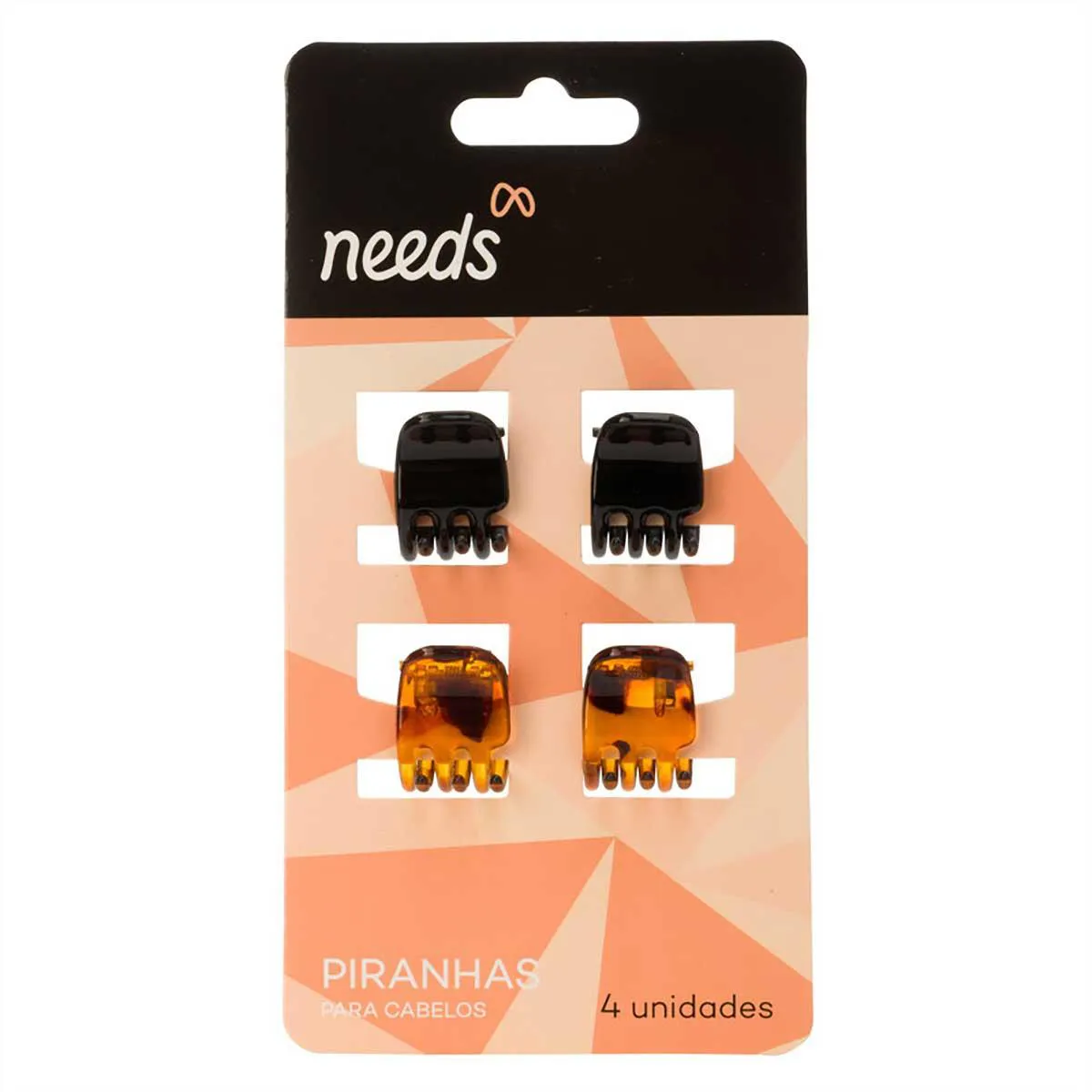 Piranha de Cabelo Mini Needs Tartaruga 4 Unidades — Needs | Farmácia Resyla