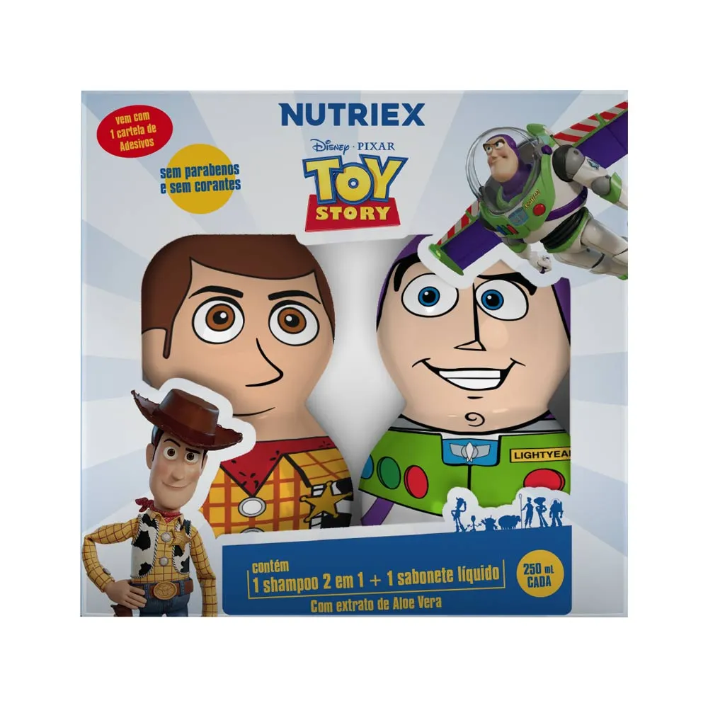 Kit Shampoo 2 Em 1 250ml + Sabonete Liquido 250ml + 1 Cartela De Adesivos Toy Story Nutriex — Nutriex | Farmácia Resyla