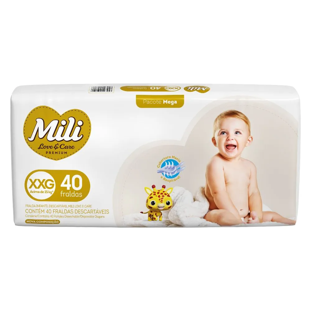 Fralda Mili Love E Care Xxg Mega Com 40 Unidades — | Farmácia Resyla