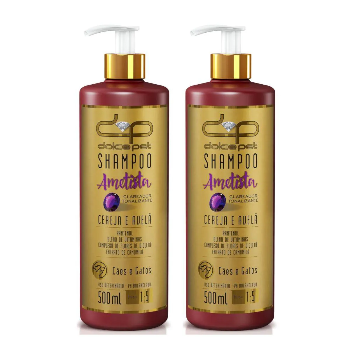Kit 2 Shampoo Clareador Tonalizante Cereja e Avelã Dolce Pet Cães e Gatos - 500Ml — | Farmácia Resyla