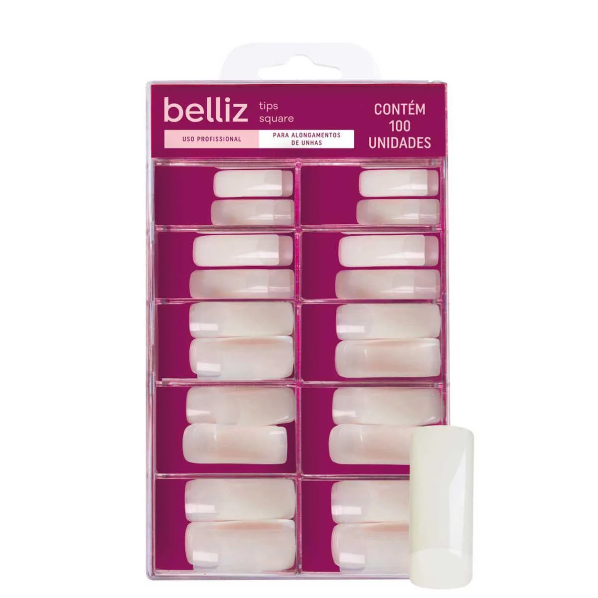 Tips para Alongamento de Unhas Belliz Square 100 Unidades — Belliz | Farmácia Resyla