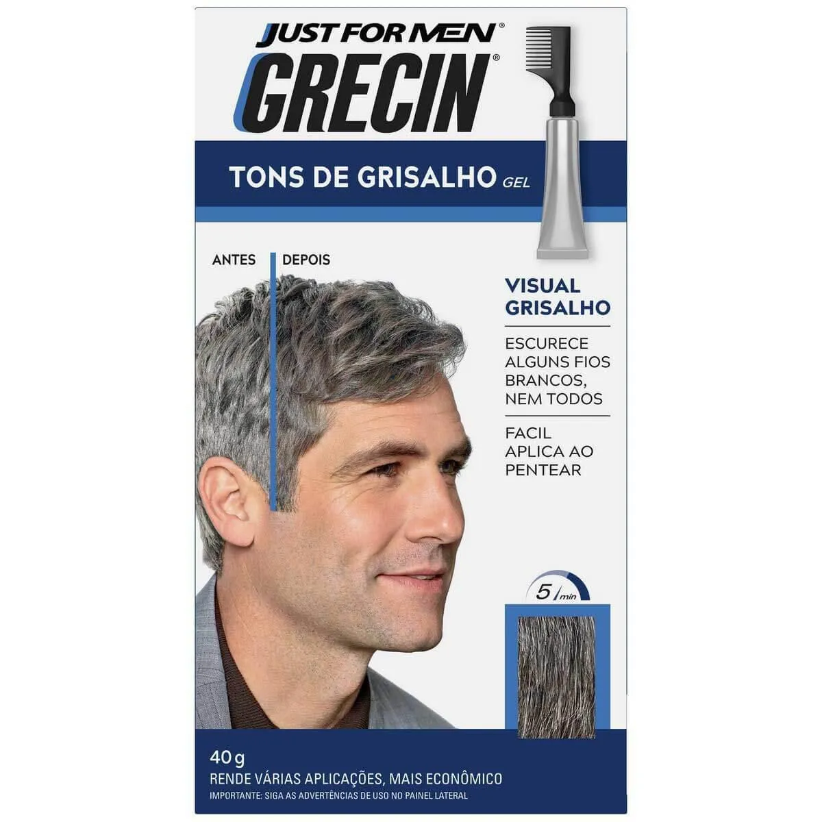 Gel Tonalizante Grecin Tons de Grisalho com 40g — | Farmácia Resyla