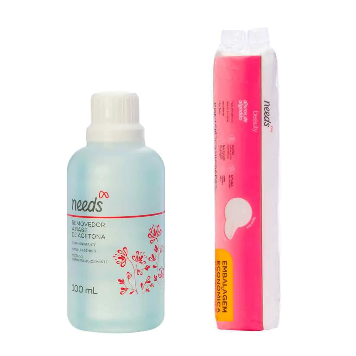 Kit Needs Beauty Removedor de Esmalte com Acetona 100ml + Algodão Disco 100 Unidades — Needs Beauty | Farmácia Resyla