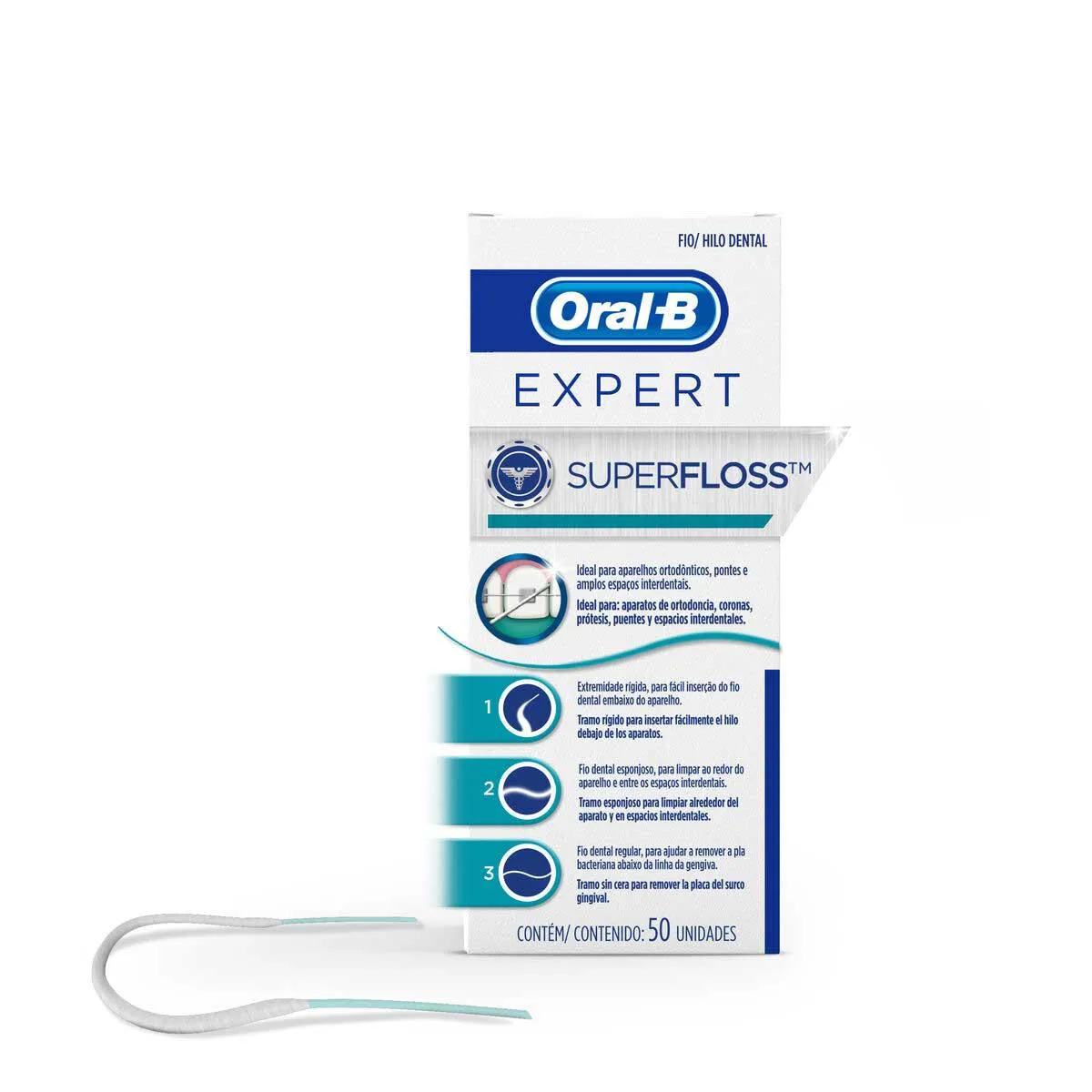 Fio Dental Oral-B Expert SuperFloss com 50 unidades — Oral-B | Farmácia Resyla