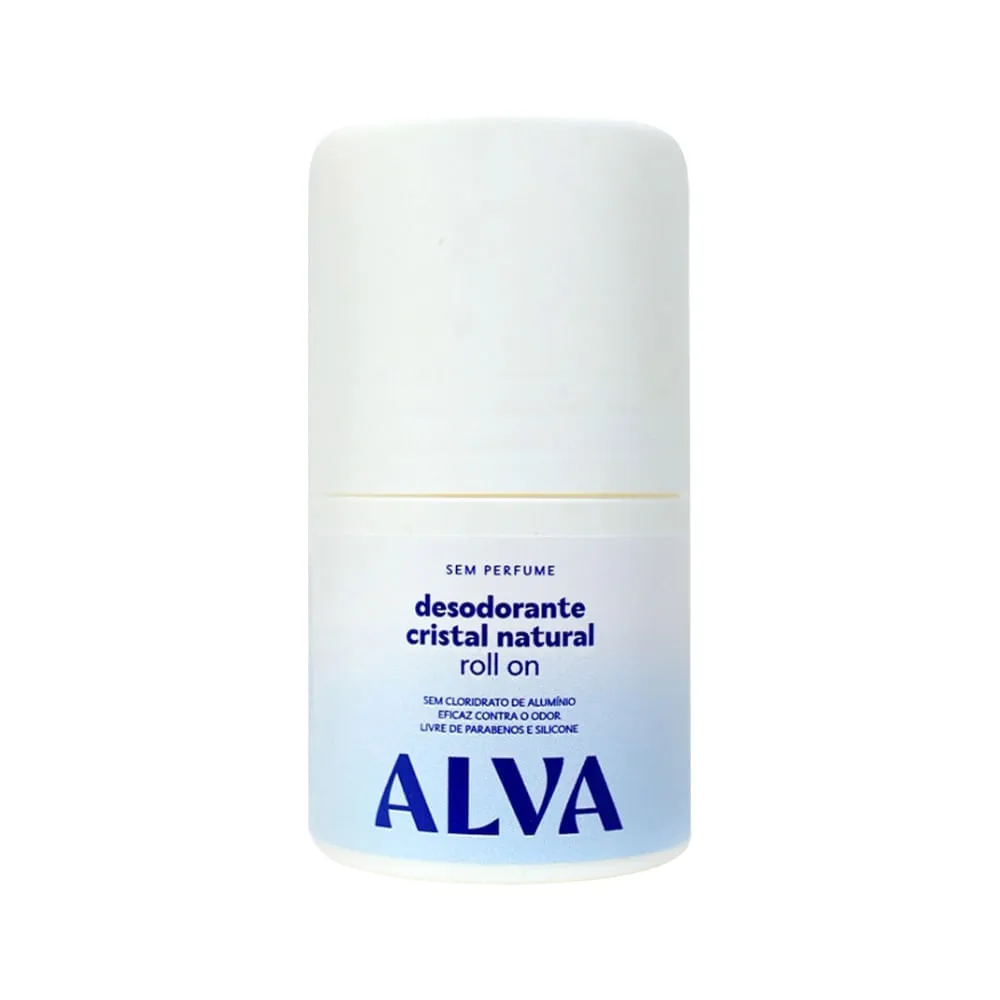 Desodorante Cristal Natural Alva Roll On Sem Perfume 50ml — | Farmácia Resyla