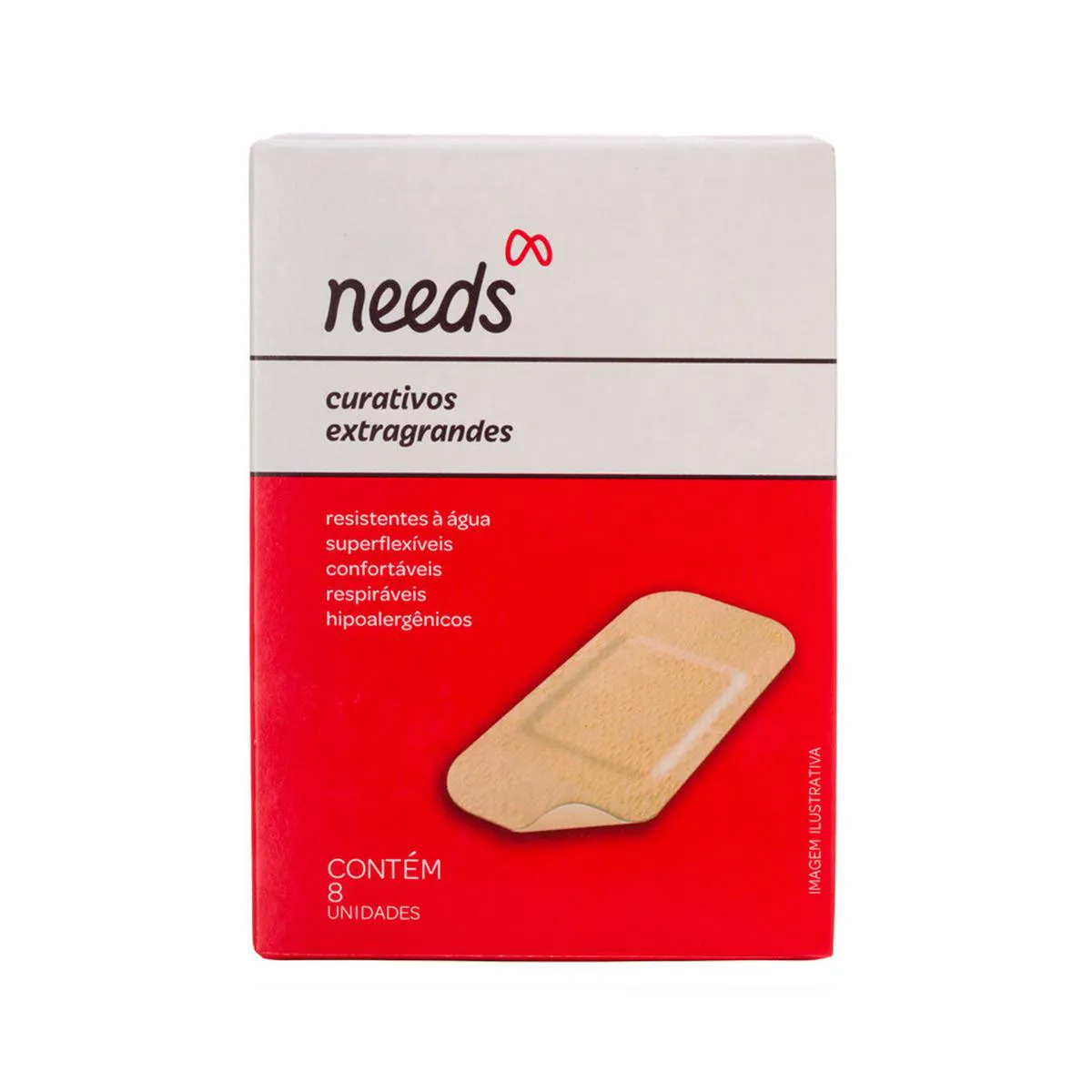 Curativo Extragrande Resistente à Água Needs 8 Unidades — Needs | Farmácia Resyla