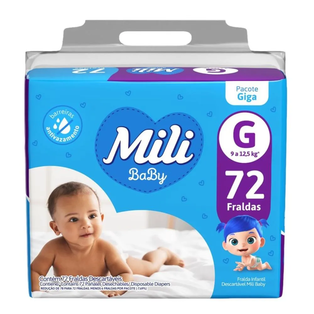Fralda Mili Baby Giga G 72 Unidades — | Farmácia Resyla