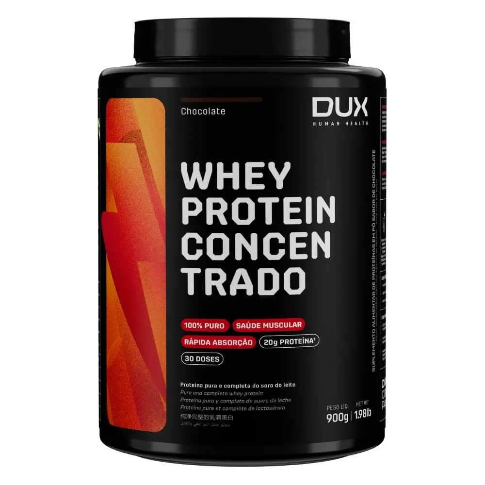 Suplemento Dux Whey Protein Concentrado 900gr Chocolate — | Farmácia Resyla