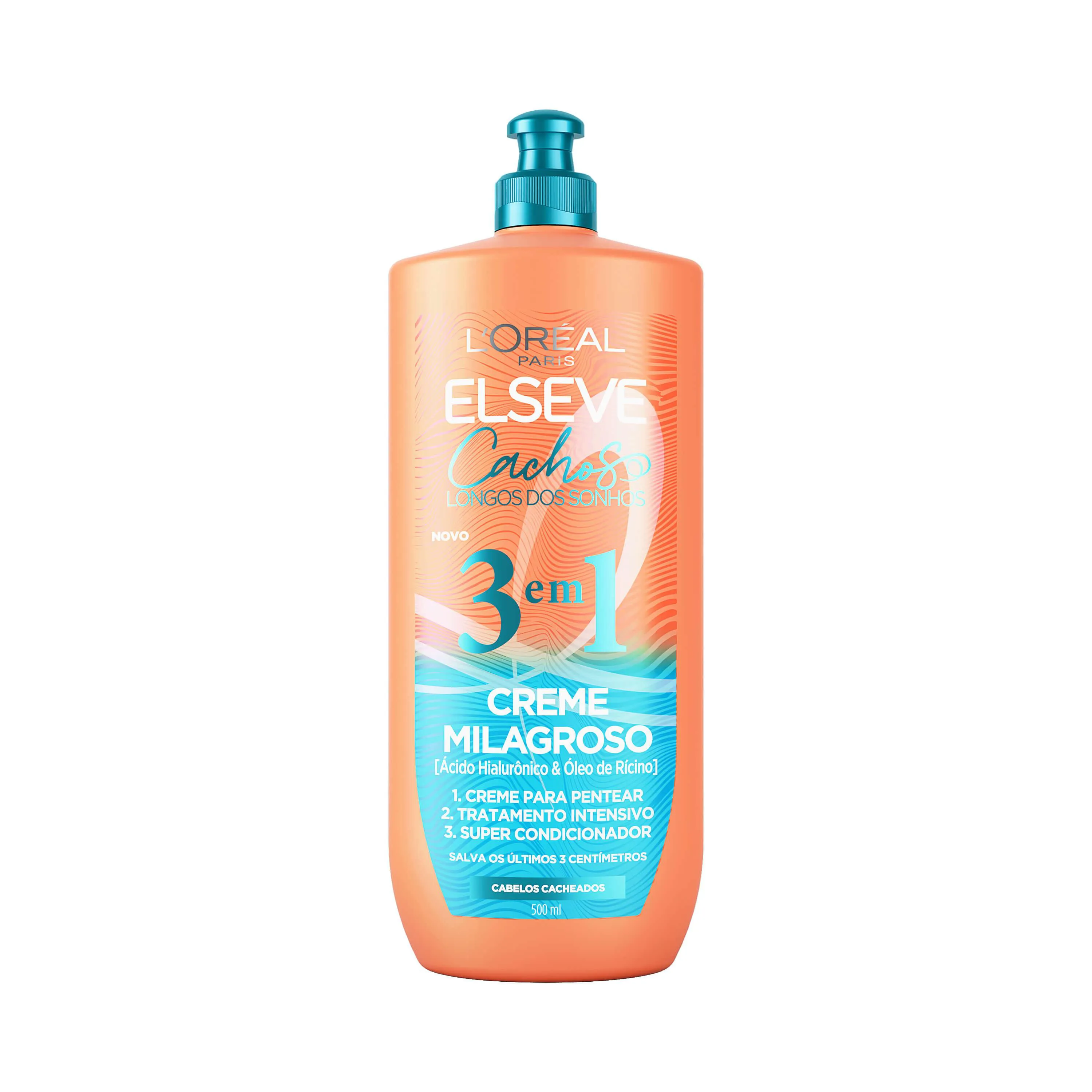 Creme Milagroso 3 em 1 Cabelo Cacheado L'Oréal Paris Elseve Cachos Longos dos Sonhos Definição e Hidratação Multifuncional 500ml — L'Oréal Paris | Farmácia Resyla
